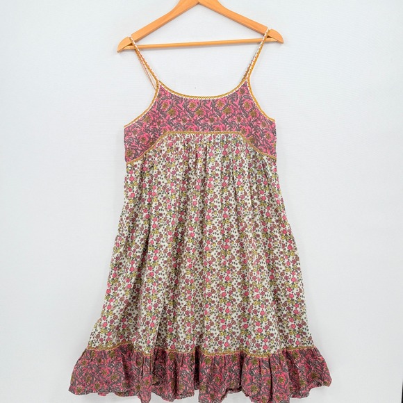 NATURAL LIFE Dresses & Skirts - Natural Life Floral Babydoll Dress Womens Medium Pink Boho Cottagecore Peasant